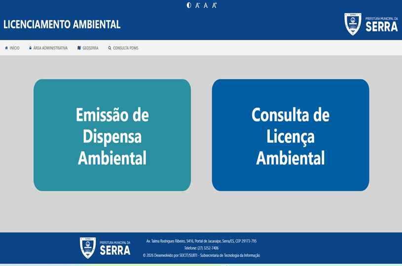 Serra automatiza emissão da Dispensa de Licenciamento Ambiental
