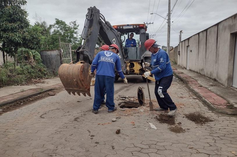 Serra intensifica limpeza da rede de drenagem